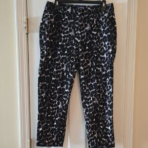 Stylish Black and White Leopard Print Men's Pants